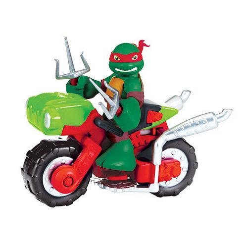 Image of Teenage Mutant Ninja Turtles Half-shell Heroes Raph Figure With Minibike