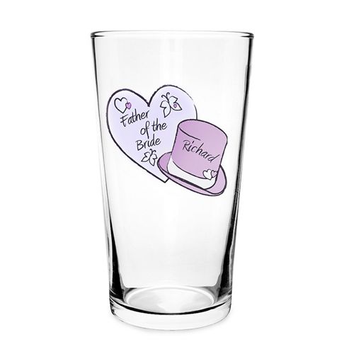 Image of Personalised Butterfly Hats Wedding Pilsner Glass