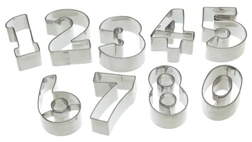Image of Let's Make Stainless Steel Numeral Cookie Cutter Set Of 9