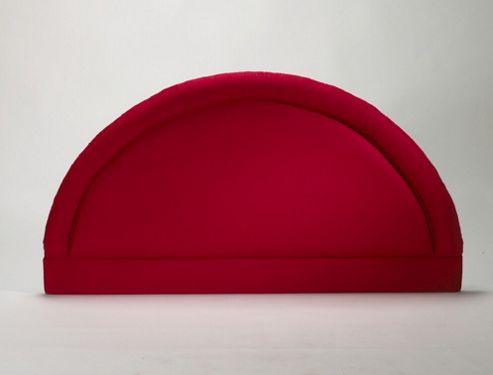 Image of Classic Quarters Halfmoon Upholstered Headboard - Bright Blue - Single (3')