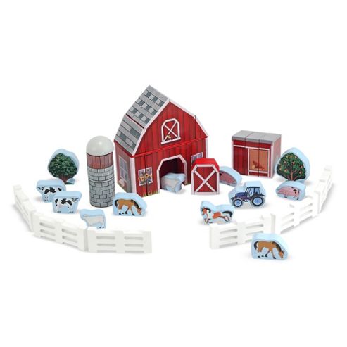 Image of Melissa And Doug - Wooden Farm Blocks - Toy