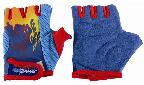 Image of Kidzamo Boys Protective Cycle Glove / Mitt With Blue Flame Design