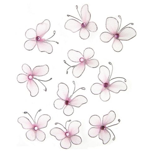 Image of Mesh Butterflies Pink 12pcs