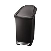 simplehuman 10 Litres Plastic Slim Pedal Bin in Black