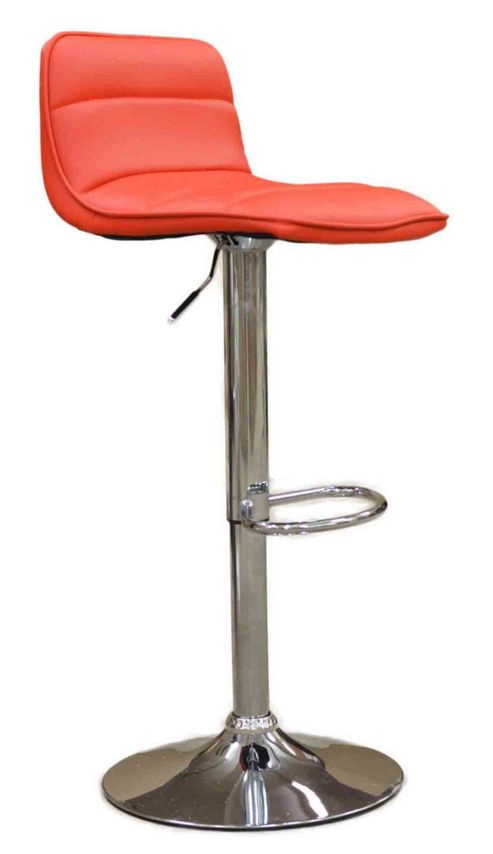 Image of Danube Red Faux Leather Bar Stool