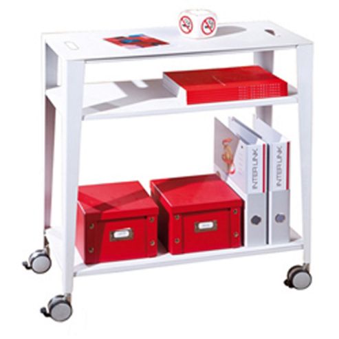 Image of Two Shelf Mobile Storage Unit- White