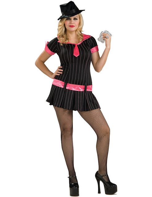 Image of Gangsta Girl Gangster Costume (plus Size)