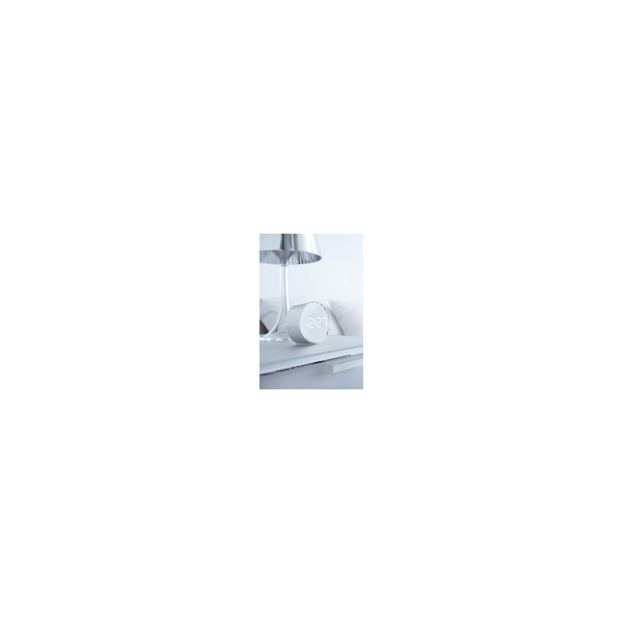 Authentics LED Round Table Alarm Clock - White/White at Tesco Direct
