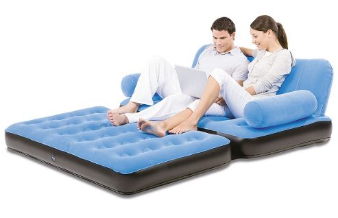 Image of Bestway Comfort Quest Flocked Double Air Bed Couch