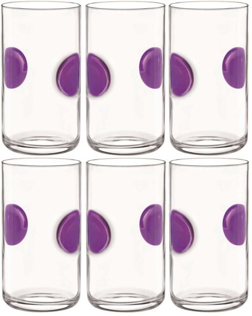 Image of Bormioli Rocco Giove Water Tumbler Glasses - Set Of 6 - Purple - 490ml