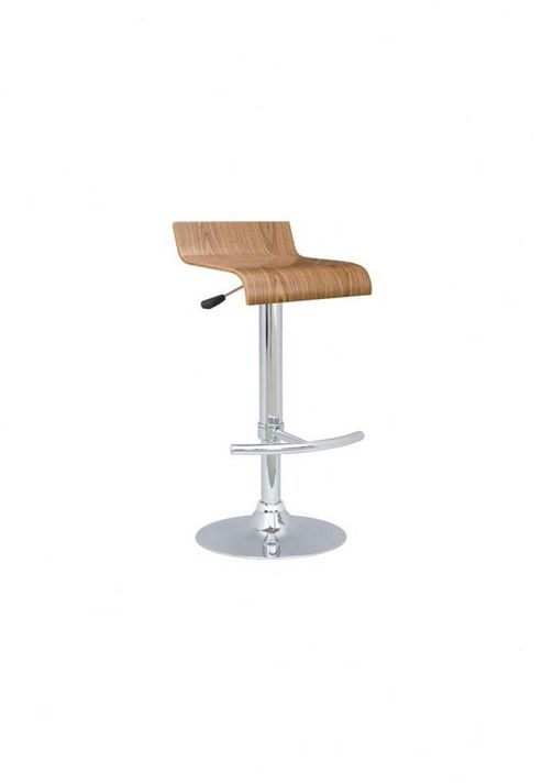 Image of Home Zone Furniture Arena Bar Stool In White (set Of 2) - Walnut