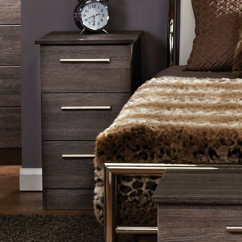 Image of Welcome Furniture Contrast 3 Drawer Bedside Table - Panga