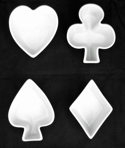 Image of Bia Set Of 4 White Card Suit Snack Dishes
