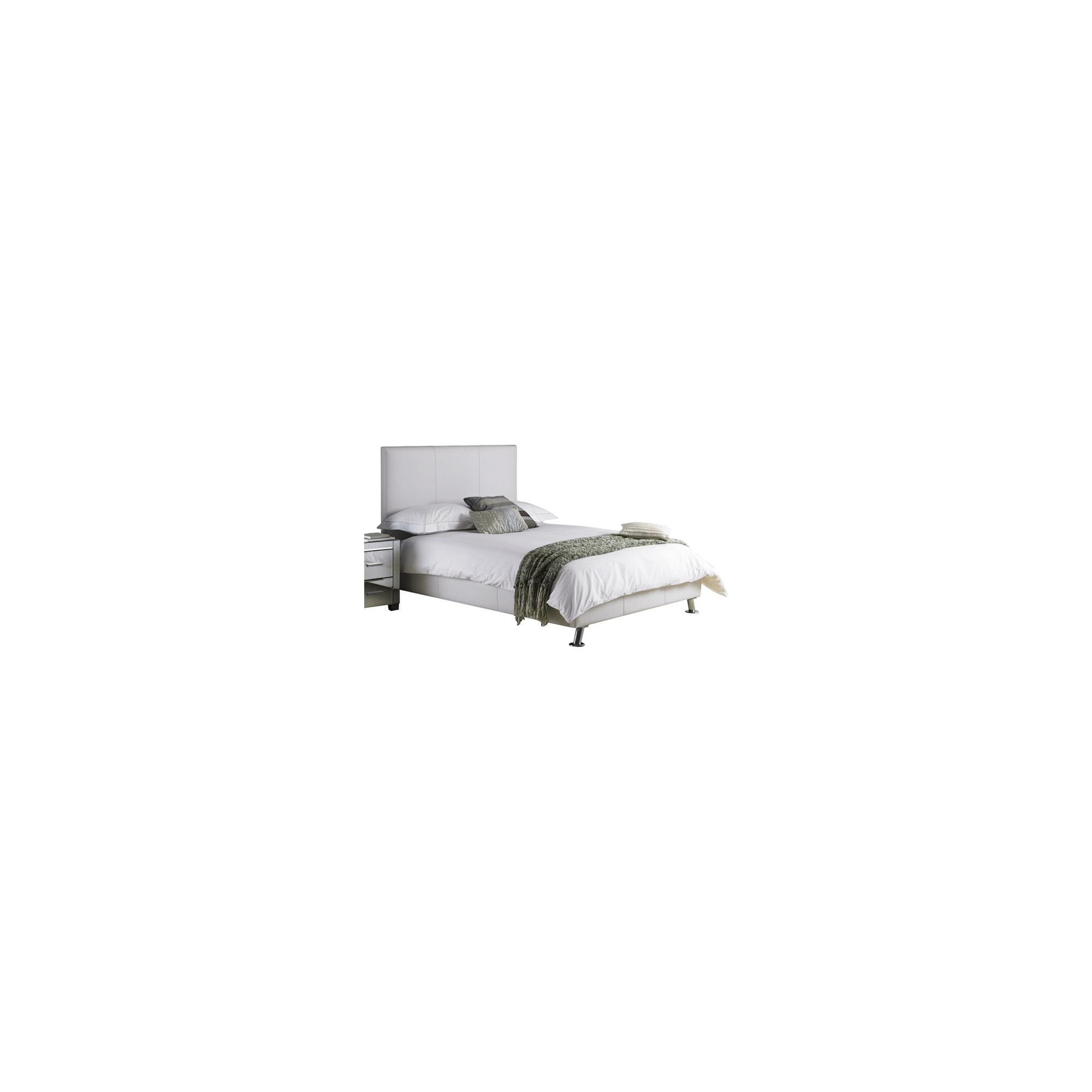 Hyder Milan Faux Leather Bed - White - King at Tesco Direct