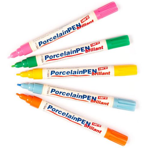 Image of Brilliant Porcelain Paint Pens -pack A (pack Of 5)