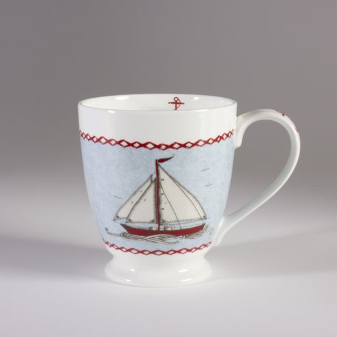Image of Ecp Design Ltd Seaside 13.5cm Bone China Boat J.constatine Mug - Grey