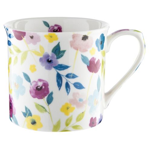 Image of Tesco White Floral Palace Mug Single