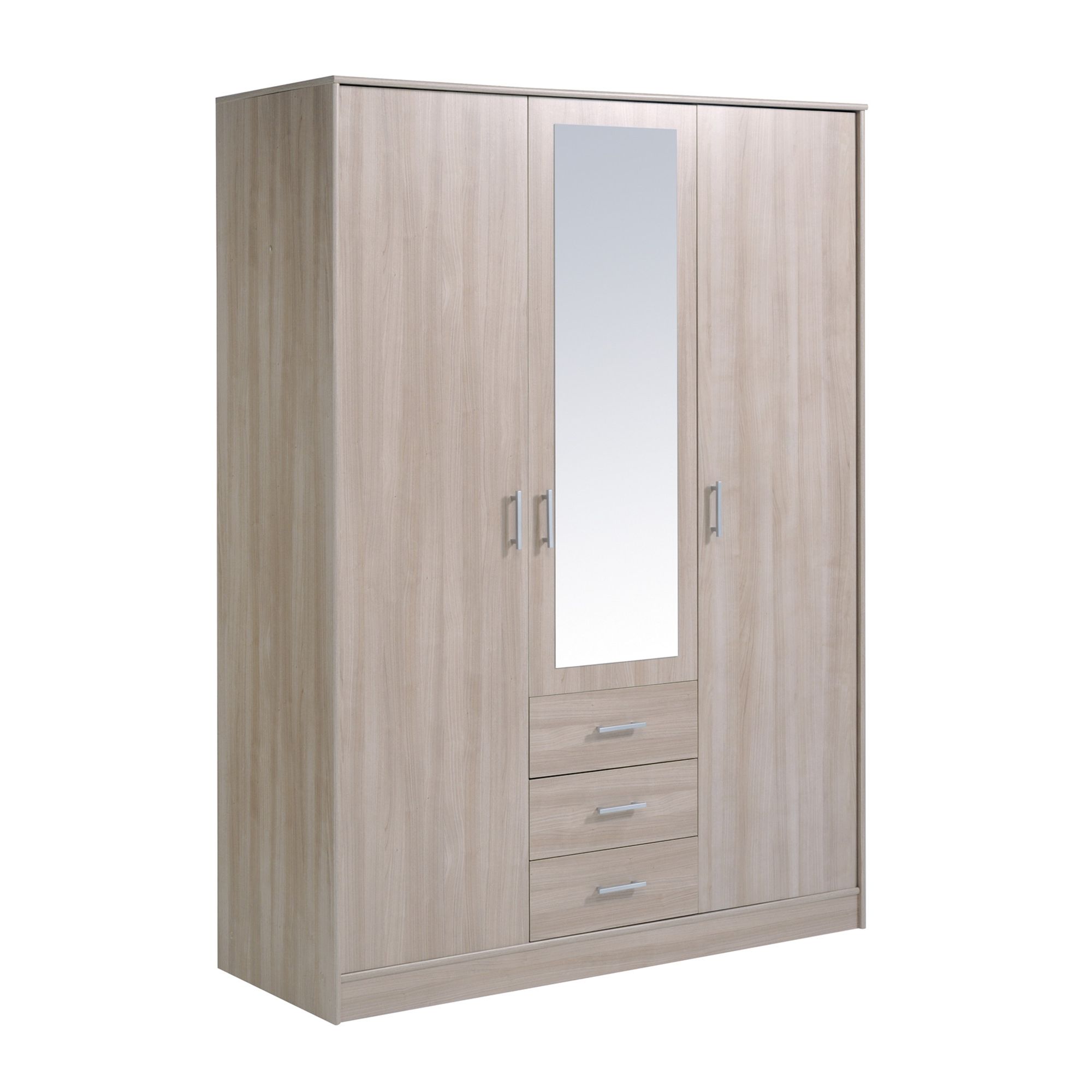 Parisot Essential Wardrobe with 3 Doors and 3 Drawers - Bruges at Tesco Direct