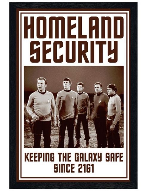 Image of Black Wooden Framed Star Trek Homeland Security Poster