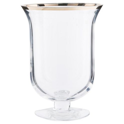 Image of Tesco Hurricane Candle Holder With Gold Rim