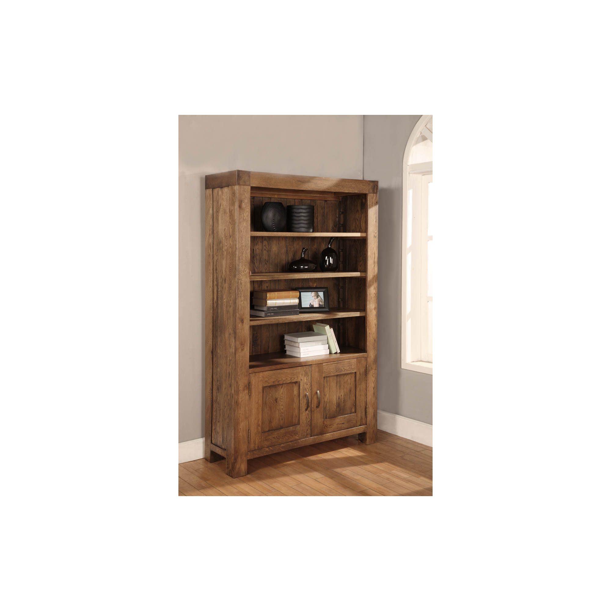 Hawkshead Santana 2 Door Bookcase with 2 Adjustable Shelves in Rich Patina at Tesco Direct