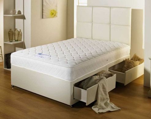 Image of Luxan Serenity Cream 2 Drawers With Headboard 5 0 Divan