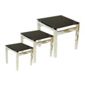 Eton Piano Black Glass and Chrome Nest of Tables