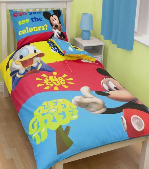 Image of Mickey Mouse Bedding, Puzzled Single Duvet