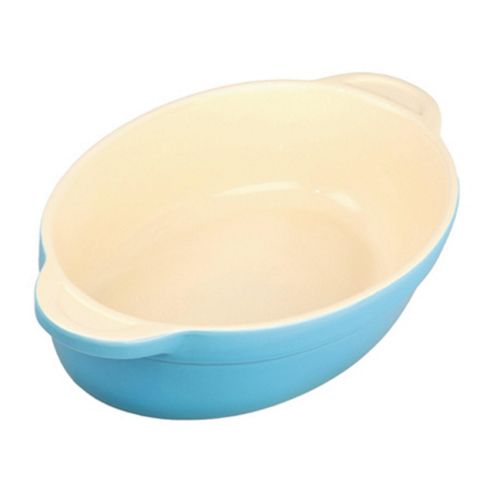 Image of Denby Ceramic Medium Oval Dish, Azure Blue