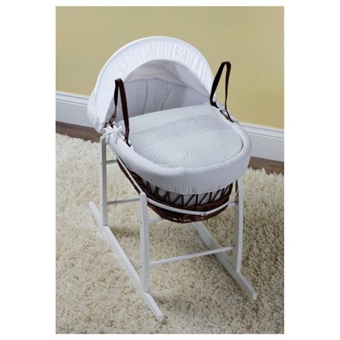 Image of Kinder Valley White Waffle Wicker Basket