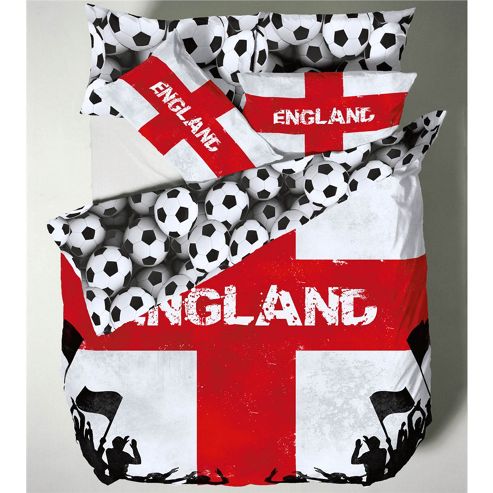 Image of Catherine Lansfield Kids England bed Quiltset - White