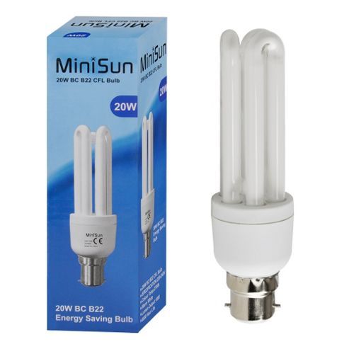 Image of Minisun B22 20w Energy Saving Cfl Bulb In Warm White