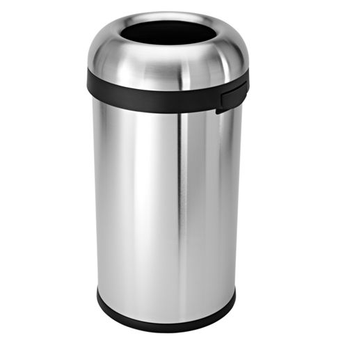 Image of Simplehuman 60 Litres Bullet Open Rubbish Bin In Stainless Steel