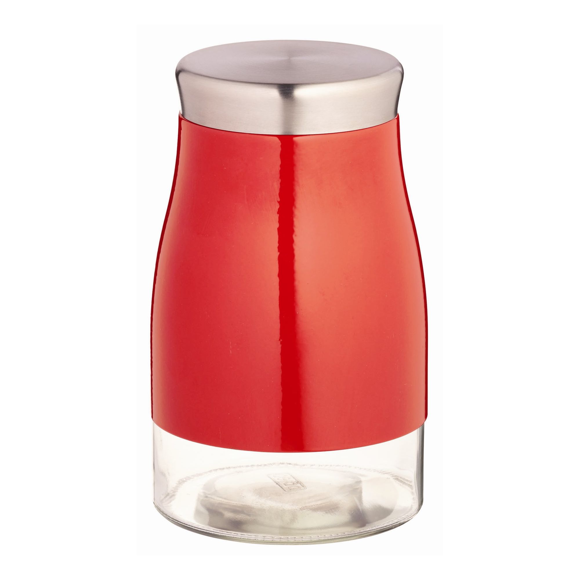 KitchenCraft Metro Kitchen Storage Jar with Coloured Band in Red - 1300 ml KitchenCraft Metro Kitchen Storage Jar with Coloured Band in Red - 1300 ml