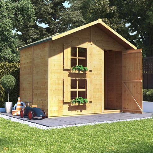 Image of Mad Dash Peardrop Xtra Wooden Playhouse, 6ft X 7ft