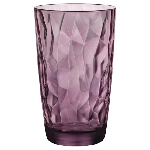 Image of Bormioli Hammered Hiball Glass, Pink