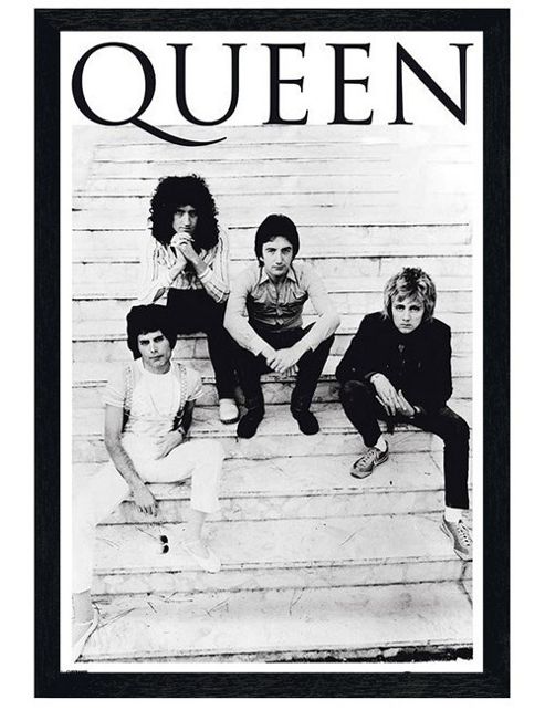 Image of Black Wooden Framed Queen Another One Bites The Dust Poster