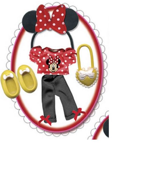 Image of I Love Minnie Basic Dresses Yellow Shoes, Yellow Bag, Black Trousers