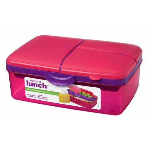 Image of Sistema Pink Quaddie Lunch Box, 1.5 Ltr