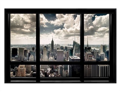 Image of New York City Gloss Black Framed New York View Poster
