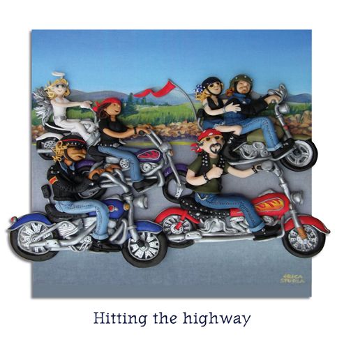 Image of Holy Mackerel Hitting The Highway Greetings Card
