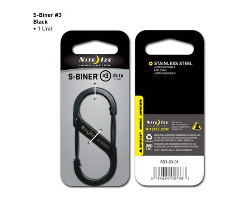 Image of Nite Ize S-biner Size 3 Black Double Gated Carabiner