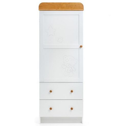 Image of Tiny Tatty Teddy Single Wardrobe - White With Pine Trim