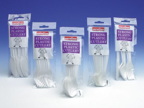Image of Caroline 1513 Plastic T.spoons White X12