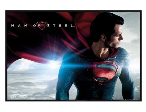 Image of Gloss Black Framed Man Of Steel Superman Poster