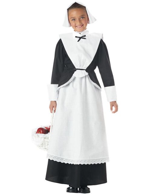 Image of Child Pilgrim Girl Costume Small