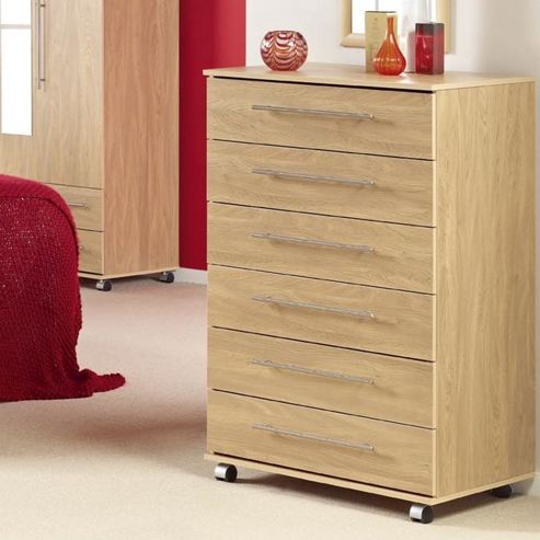 Image of Ideal Furniture Bobby 6 Drawer Chest - Walnut