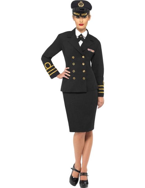 Image of Navy Officer Lady - Adult Costume Size: 12-14