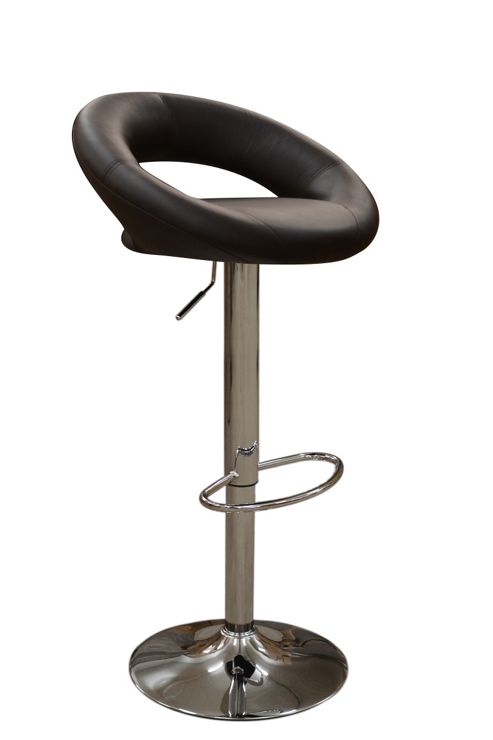 Image of Eclipse Brown Faux Leather Swivel Bar Stool