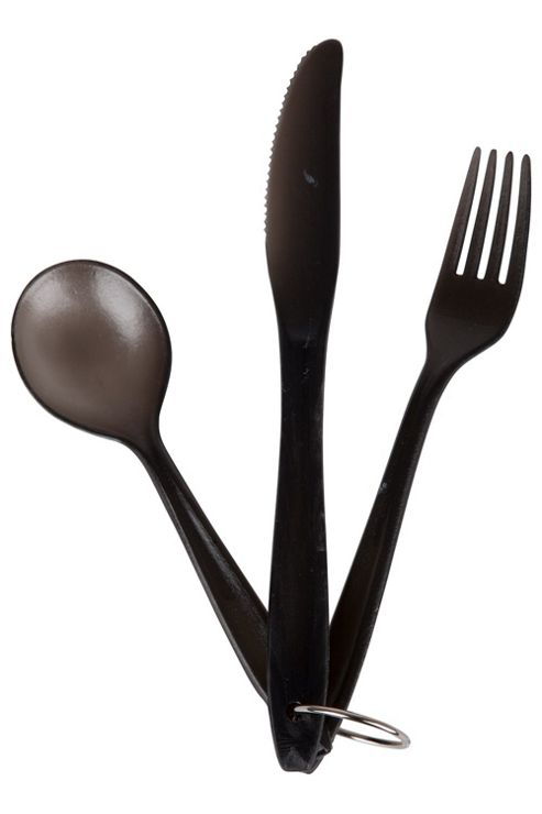 Image of Plastic Knife Fork Spoon Picnic Cutlery Set Hardwearing Camping Polycarbonate